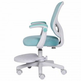 Кресло детское с подставкой для ног BRABIX "Sky MG-206", велюр, голубое, 533155