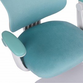 Кресло детское с подставкой для ног BRABIX "Sky MG-206", велюр, голубое, 533155