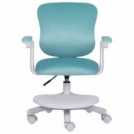 Кресло детское с подставкой для ног BRABIX "Sky MG-206", велюр, голубое, 533155