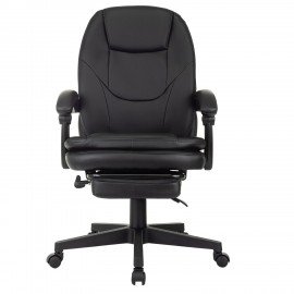Кресло офисное CH-868N-BF, синхромеханизм, подставка для ног, экокожа, черное, 2018358