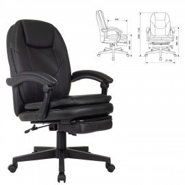 Кресло офисное CH-868N-BF, синхромеханизм, подставка для ног, экокожа, черное, 2018358