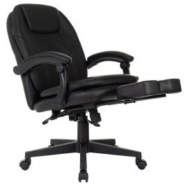 Кресло офисное CH-868N-BF, синхромеханизм, подставка для ног, экокожа, черное, 2018358