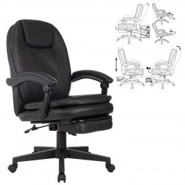 Кресло офисное CH-868N-BF, синхромеханизм, подставка для ног, экокожа, черное, 2018358