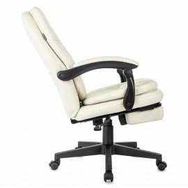 Кресло офисное CH-868N-BF, синхромеханизм, подставка для ног, экокожа, бежевое, 2018357