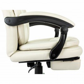 Кресло офисное CH-868N-BF, синхромеханизм, подставка для ног, экокожа, бежевое, 2018357