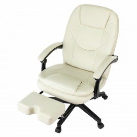 Кресло офисное CH-868N-BF, синхромеханизм, подставка для ног, экокожа, бежевое, 2018357