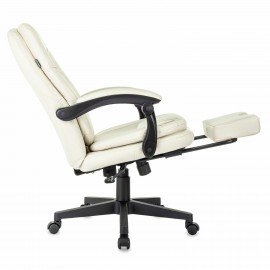 Кресло офисное CH-868N-BF, синхромеханизм, подставка для ног, экокожа, бежевое, 2018357