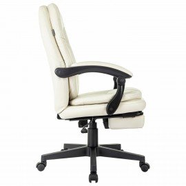 Кресло офисное CH-868N-BF, синхромеханизм, подставка для ног, экокожа, бежевое, 2018357