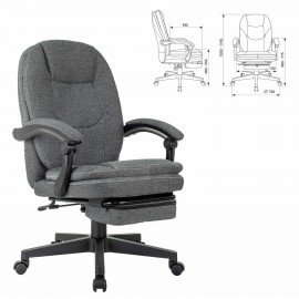 Кресло офисное CH-868MSG-F, синхромеханизм, подставка для ног, ткань, серое, 1998751