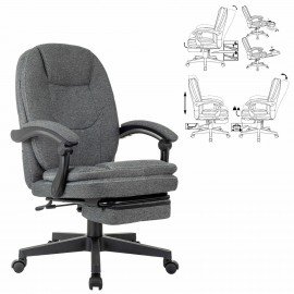 Кресло офисное CH-868MSG-F, синхромеханизм, подставка для ног, ткань, серое, 1998751