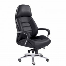 Кресло офисное "EPIK" A-181-G, мультиблок, натуральная кожа, черное, ш/к ХХХХХ