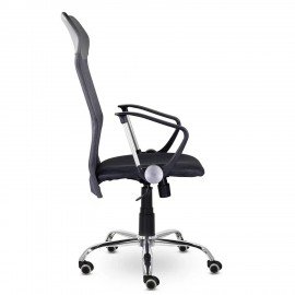 Кресло "Ультра", высокая спинка, с подлокотниками, хром, черное, ш/к ХХХХХ