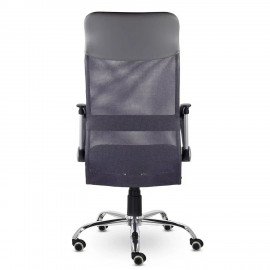 Кресло "Ультра", высокая спинка, с подлокотниками, хром, черное, ш/к ХХХХХ