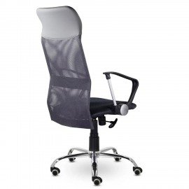 Кресло "Ультра", высокая спинка, с подлокотниками, хром, черное, ш/к ХХХХХ