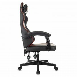 Кресло компьютерное BRABIX "Shooter GM-123", 2 подушки, экокожа, черное/красное, 533190