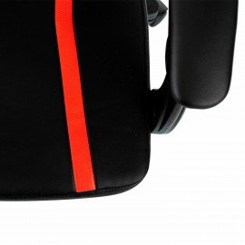 Кресло компьютерное BRABIX "Shooter GM-123", 2 подушки, экокожа, черное/красное, 533190