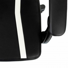 Кресло компьютерное BRABIX "Shooter GM-123", 2 подушки, экокожа, черное/белое, 533191