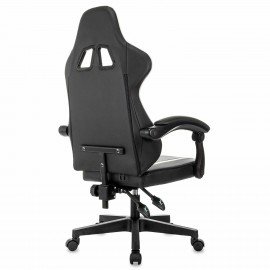 Кресло компьютерное BRABIX "Shooter GM-123", 2 подушки, экокожа, черное/белое, 533191