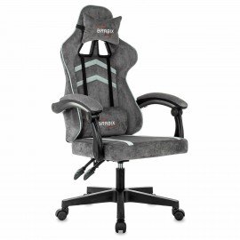 Кресло компьютерное BRABIX "Shooter GM-123", 2 подушки, ткань, серое, 533192
