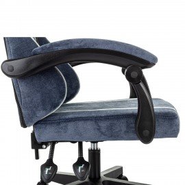 Кресло компьютерное BRABIX ''Shooter GM-123'', 2 подушки, ткань, синее/серое, 533212