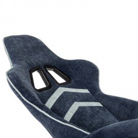 Кресло компьютерное BRABIX ''Shooter GM-123'', 2 подушки, ткань, синее/серое, 533212