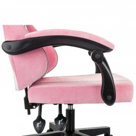 Кресло компьютерное BRABIX ''Shooter GM-123'', 2 подушки, ткань, розовое/серое, 533213