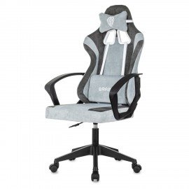 Кресло компьютерное BRABIX ''Forcer GM-127'', 2 подушки, ткань, серое/светло-голубое, 533214