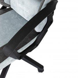 Кресло компьютерное BRABIX ''Forcer GM-127'', 2 подушки, ткань, серое/светло-голубое, 533214