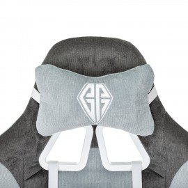 Кресло компьютерное BRABIX ''Forcer GM-127'', 2 подушки, ткань, серое/светло-голубое, 533214