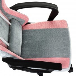 Кресло компьютерное BRABIX ''Forcer GM-127'', 2 подушки, ткань, розовое/серое, 533215