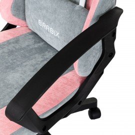 Кресло компьютерное BRABIX ''Forcer GM-127'', 2 подушки, ткань, розовое/серое, 533215