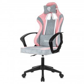 Кресло компьютерное BRABIX ''Forcer GM-127'', 2 подушки, ткань, розовое/серое, 533215