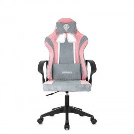 Кресло компьютерное BRABIX ''Forcer GM-127'', 2 подушки, ткань, розовое/серое, 533215