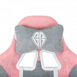 Кресло компьютерное BRABIX ''Forcer GM-127'', 2 подушки, ткань, розовое/серое, 533215