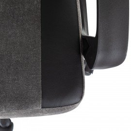 Кресло компьютерное BRABIX ''Forcer GM-127'', 2 подушки, экокожа/велюр, черное/серое, 533216