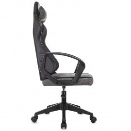 Кресло компьютерное BRABIX ''Forcer GM-127'', 2 подушки, экокожа/велюр, черное/серое, 533216