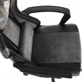 Кресло компьютерное BRABIX ''Forcer GM-127'', 2 подушки, экокожа/велюр, черное/серое, 533216