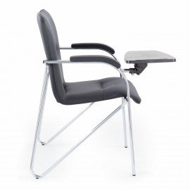 Кресло со столом BRABIX "Samba CF-108 BOX-2", хром каркас, кожзам черный, разобрано, 533218