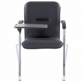 Кресло со столом BRABIX "Samba CF-108 BOX-2", хром каркас, кожзам черный, разобрано, 533218