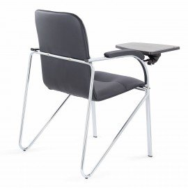 Кресло со столом BRABIX "Samba CF-108 BOX-2", хром каркас, кожзам черный, разобрано, 533218