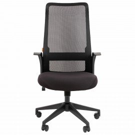 Кресло офисное Chairman CH 573, сетка/ткань, черное, ш/к 53342, 7134740