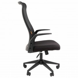 Кресло офисное Chairman CH 573, сетка/ткань, черное, ш/к 53342, 7134740