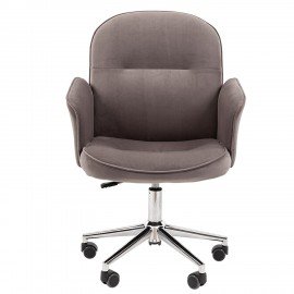 Кресло офисное Chairman CH 130, велюр, темно-серое, ш/к 56244, 7142119
