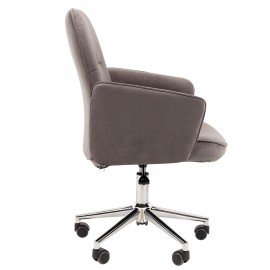 Кресло офисное Chairman CH 130, велюр, темно-серое, ш/к 56244, 7142119