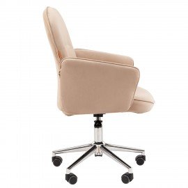 Кресло офисное Chairman CH 130, велюр, бежевое, ш/к 56251, 7142120