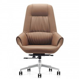 Кресло HAWASAN PREMIUM EX-810, алюминий, экокожа, коричневое, 533236