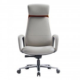 Кресло HAWASAN PREMIUM EX-820, синхромеханизм, слайдер, экокожа, белое/коричневое, 533237