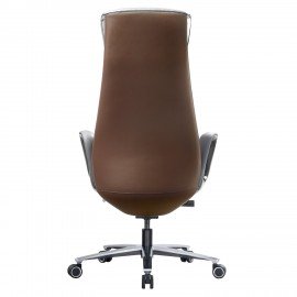 Кресло HAWASAN PREMIUM EX-820, синхромеханизм, слайдер, экокожа, белое/коричневое, 533237