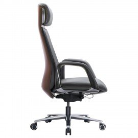 Кресло HAWASAN PREMIUM EX-820, синхромеханизм, слайдер, экокожа, графит/коричневое, 533238