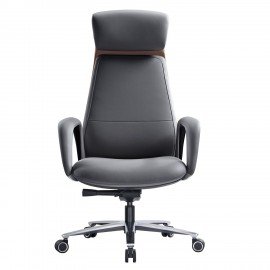 Кресло HAWASAN PREMIUM EX-820, синхромеханизм, слайдер, экокожа, графит/коричневое, 533238